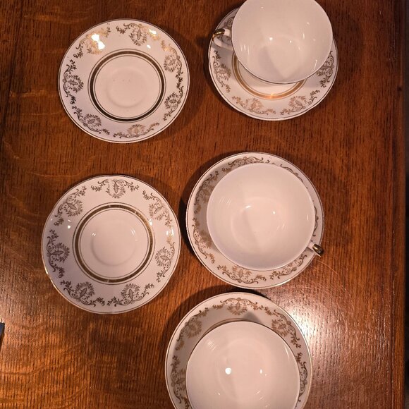 Crownford Bone China Cup & Saucer Set – Service for 5 –Vintage English porcelain - Picture 7 of 8